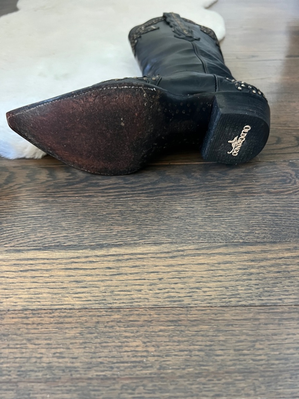 The Old Gringo Studded Black Leather Cowboy Boots, size 7.5 - Picture 13 of 16
